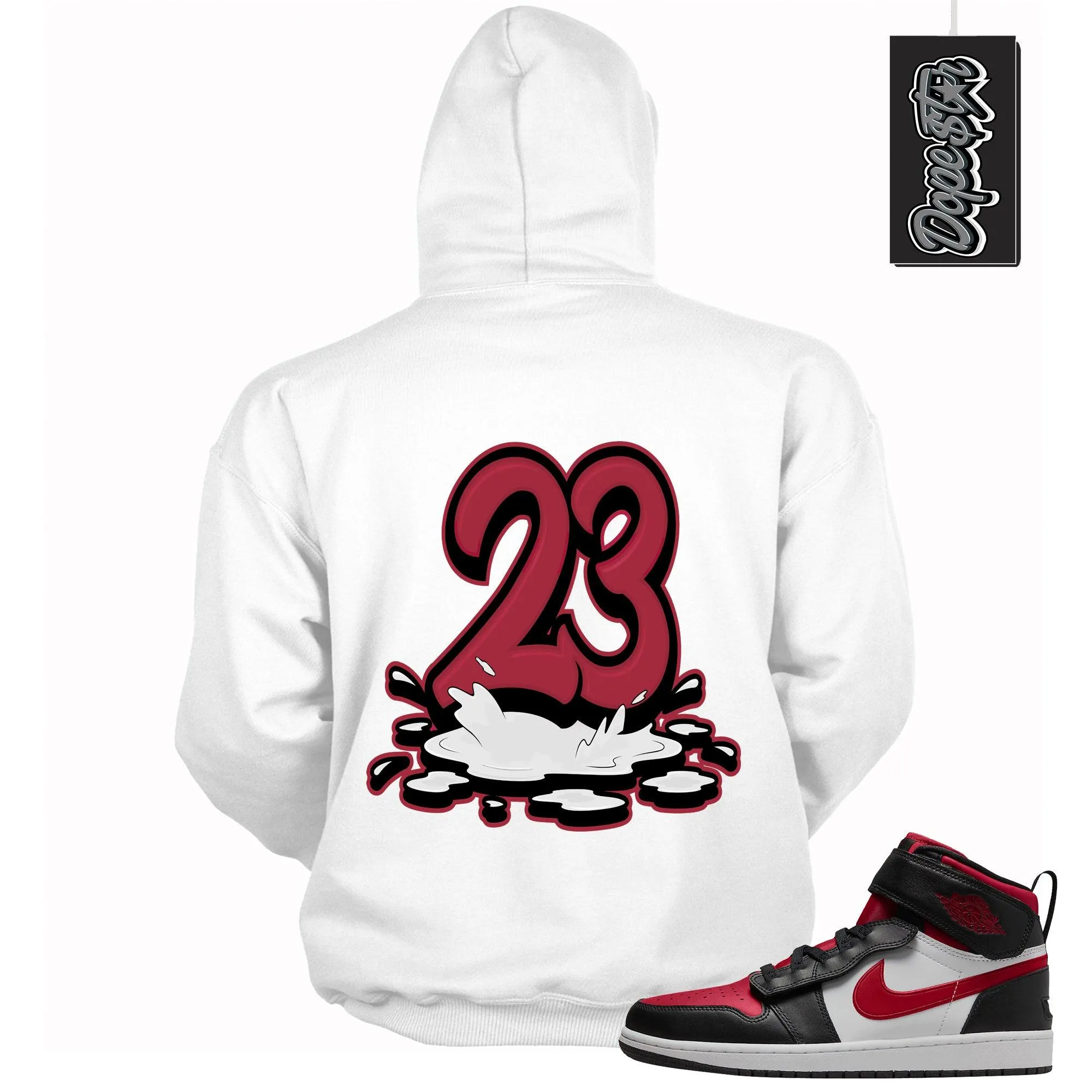 1 High FlyEase Black White Fire Red Hoodie 23 Melting