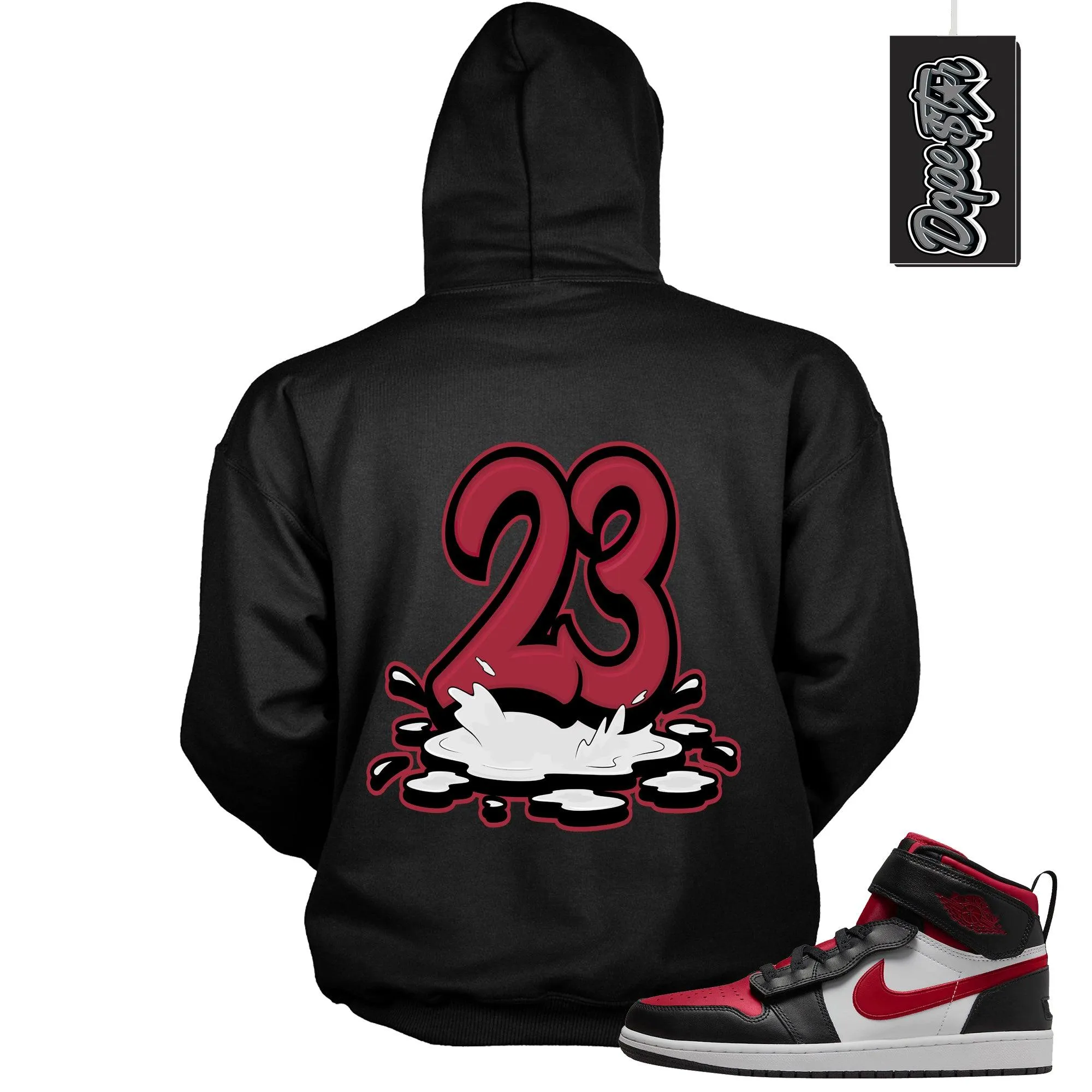 1 High FlyEase Black White Fire Red Hoodie 23 Melting