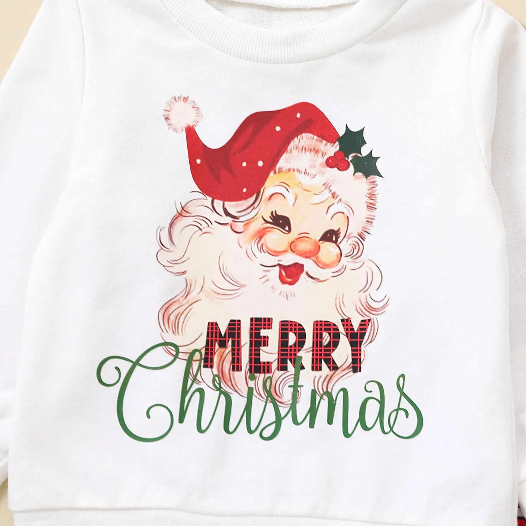 2 Pieces Set Baby Kid Girls Christmas Letters Cartoon Print Tops And Pants Wholesale 23101520