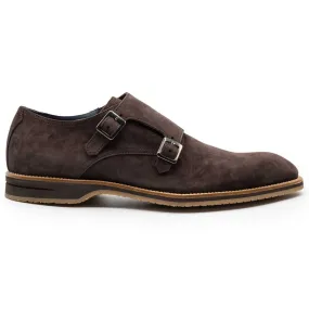 56-105-BRN LEGERRA Sueded Goatskin Monkstrap, Brown