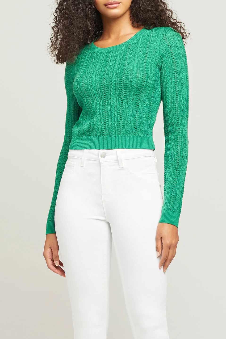 Aceline Pullover Sweater in Amazon Green