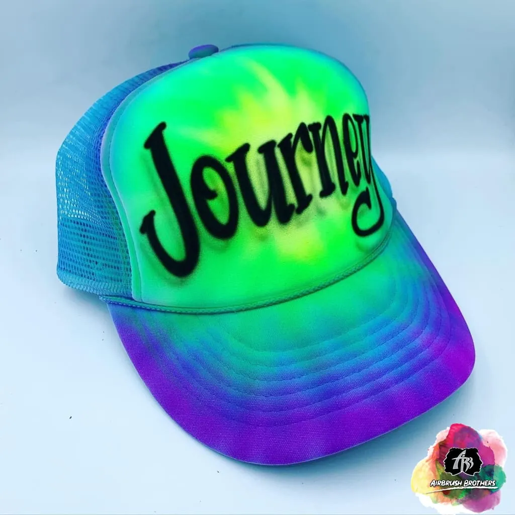 Airbrush Green Tie Dye Hat Design