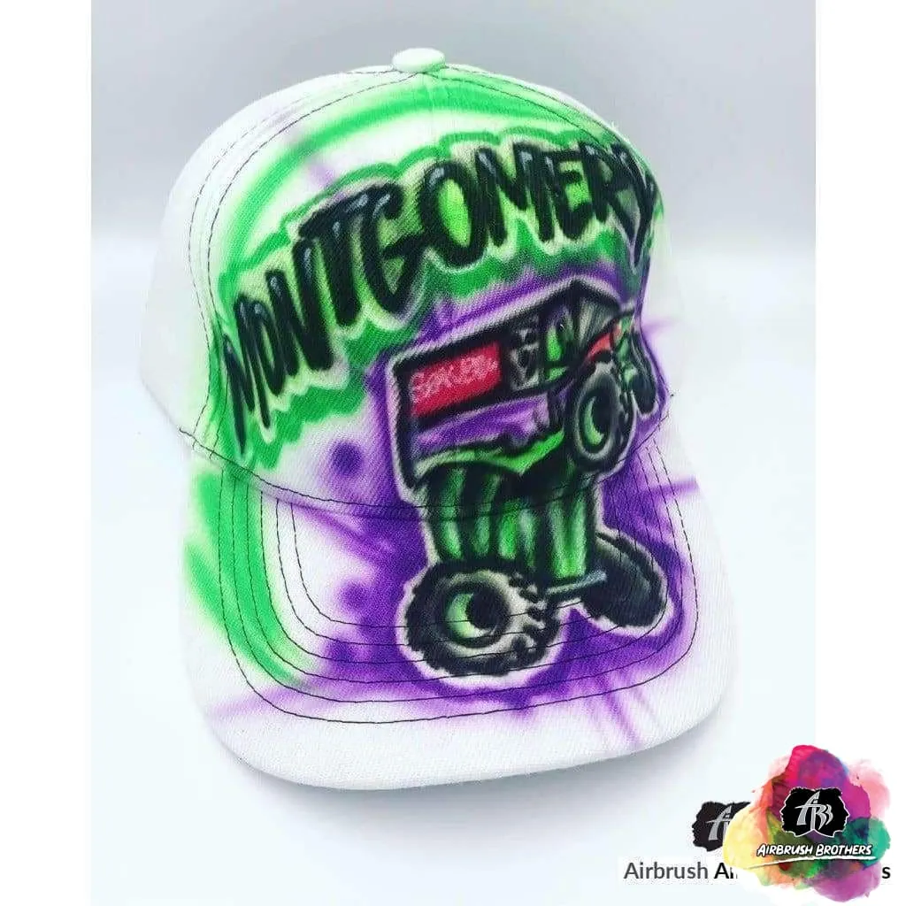 Airbrush Monster Truck Hat Grave Digger Design