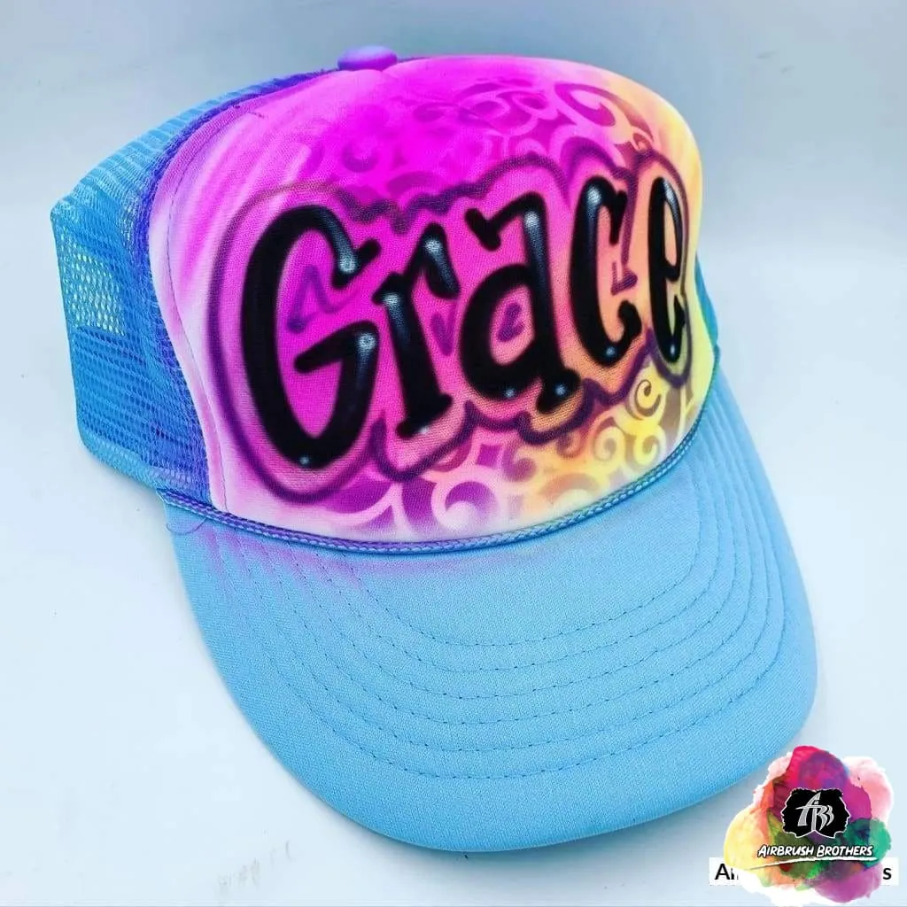 Airbrush Swirly Hat Design