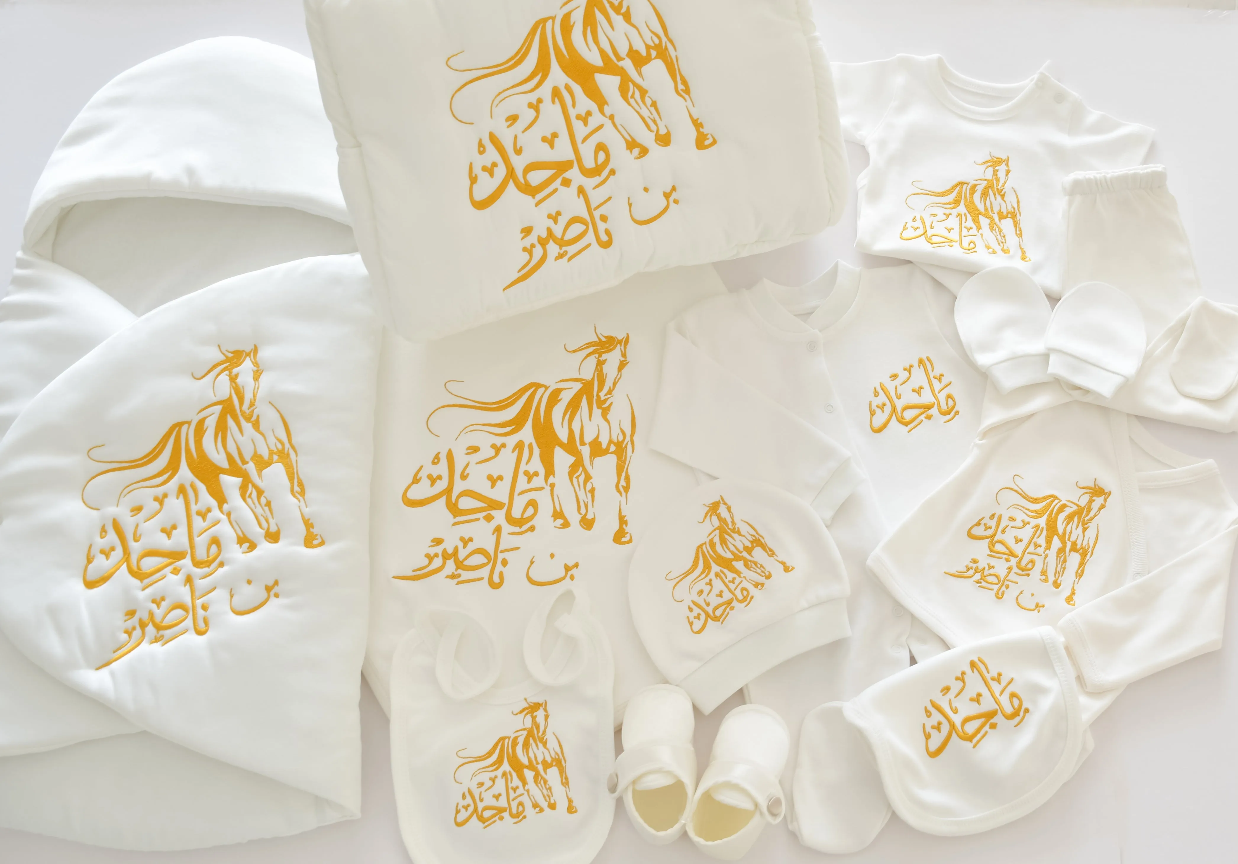 Arabian Horse Baby Boy Coming Home Embroidered Complete Set