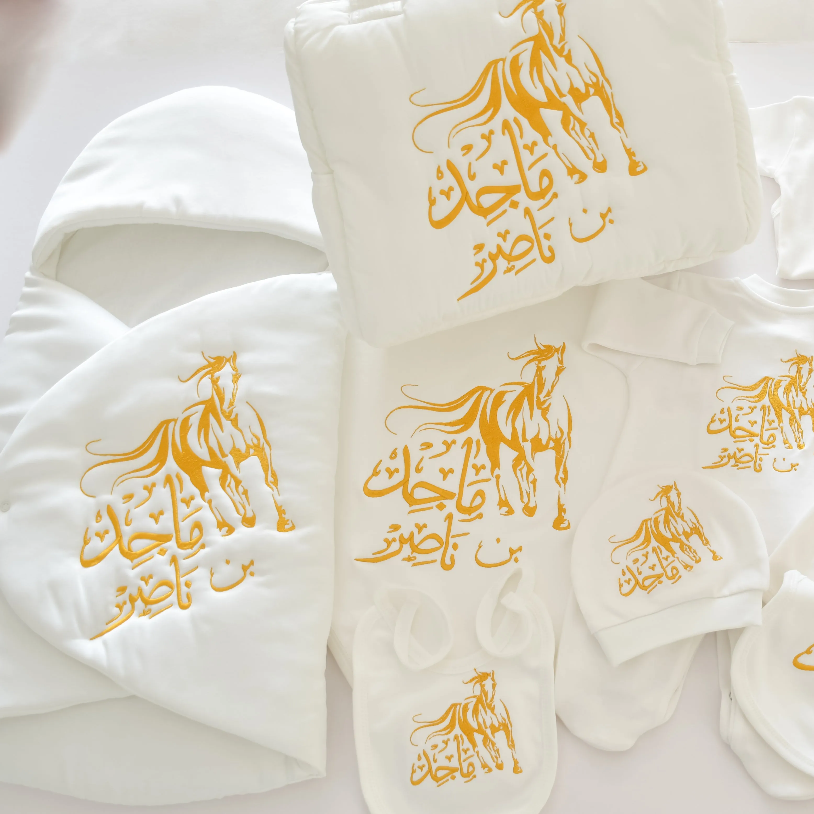 Arabian Horse Baby Boy Coming Home Embroidered Complete Set