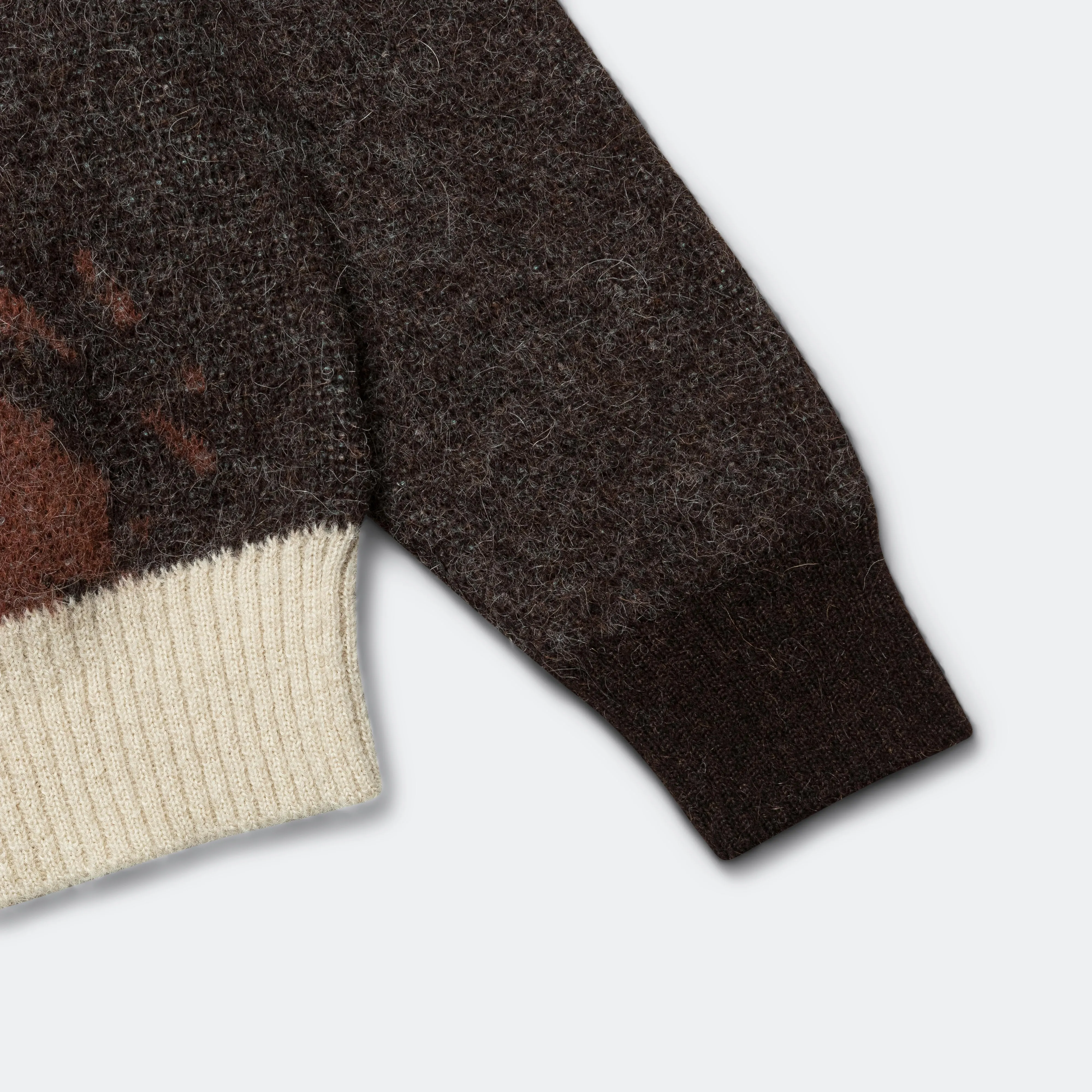 Arild Alpaca Mohair Jacquard Sweater - Espresso