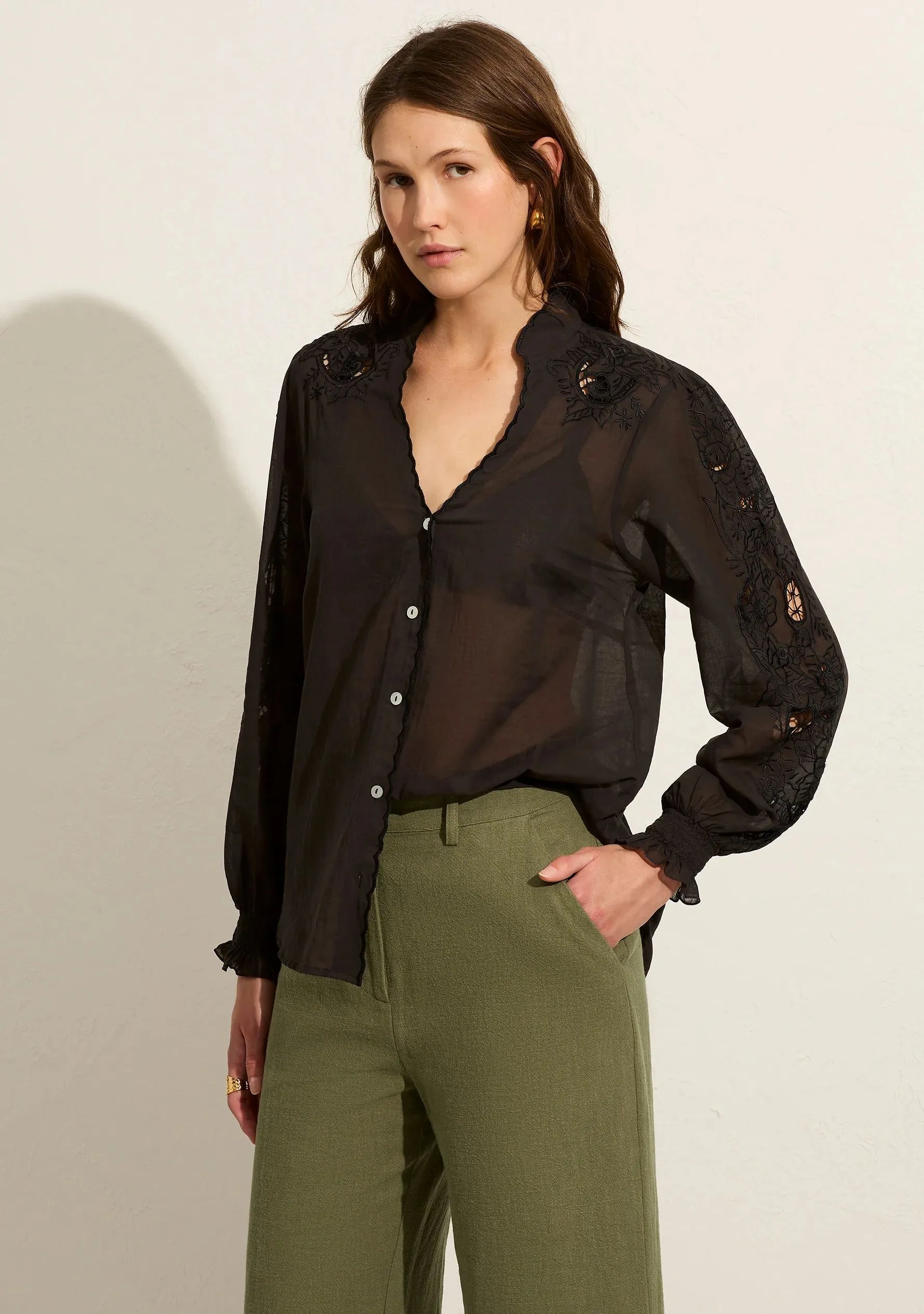 Auguste Adriana Blouse - Charcoal