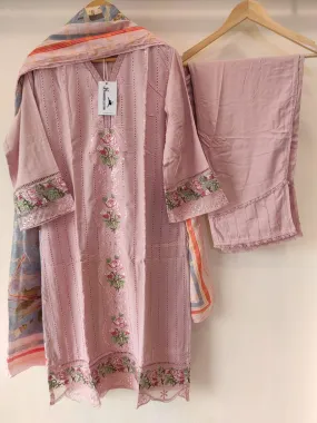 Baby Pink Embroidered Suit