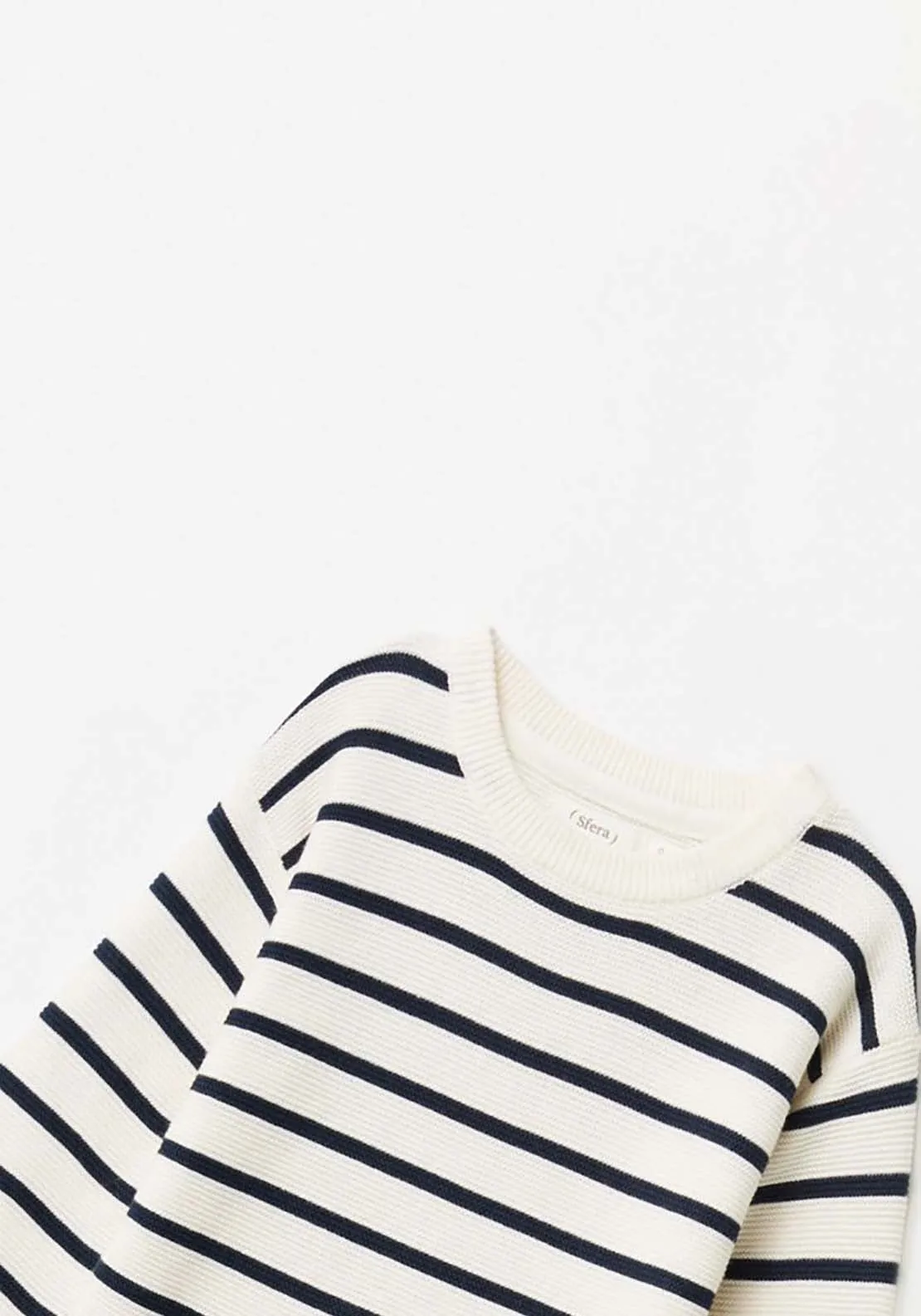 Basic Stripe Knit Jumper - Cream