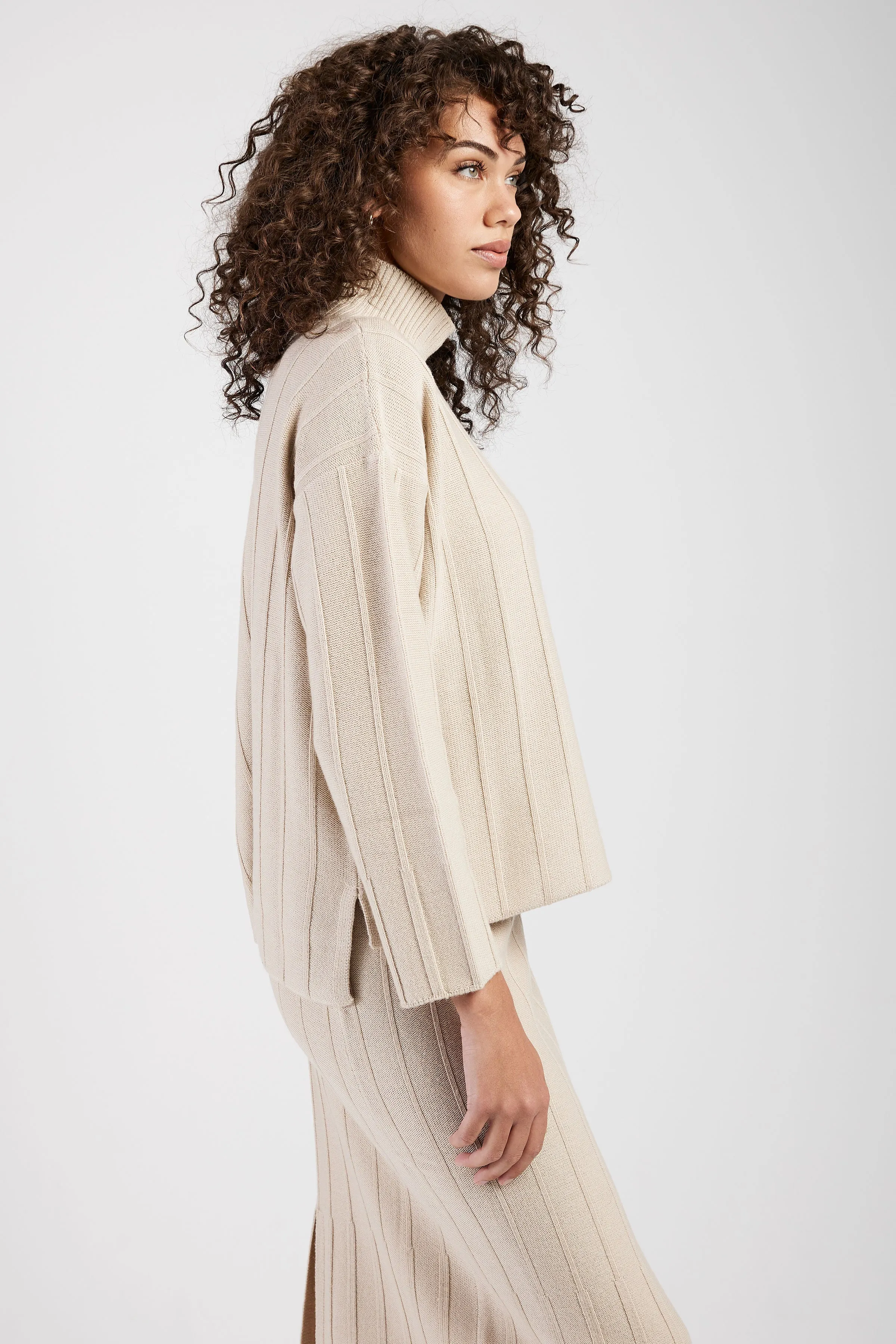 Beira Ribbed Sweater in Beige