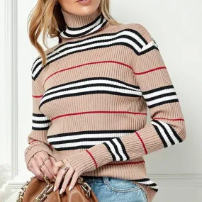 Blair Striped High Neck Sweater