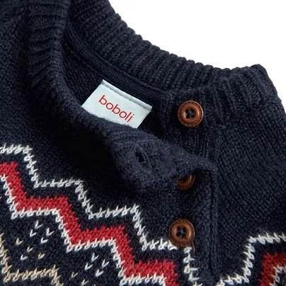 Boboli Jacquard knitting sweater for boys 717241 3761 red-blue