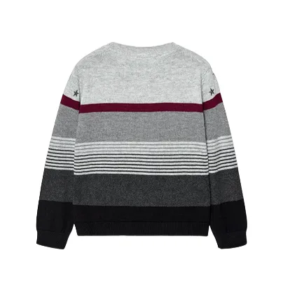 Boboli Striped knitwear sweater for boys 737197 8095 grey-black