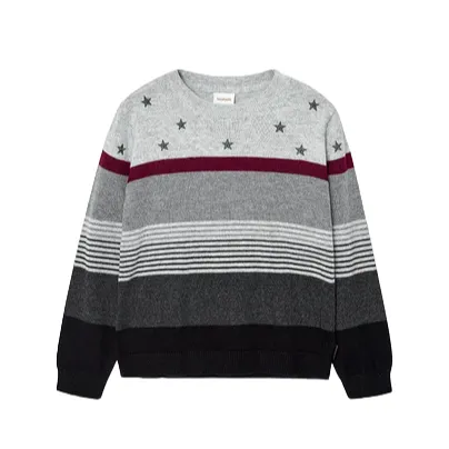 Boboli Striped knitwear sweater for boys 737197 8095 grey-black