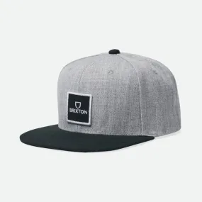 BRIXTON Alpha Square Netplus MP Snapback - Grey/Black