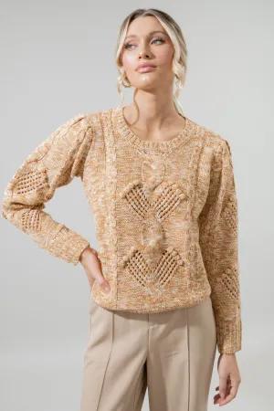 Cara Cable Knit Mixed Yarn Sweater