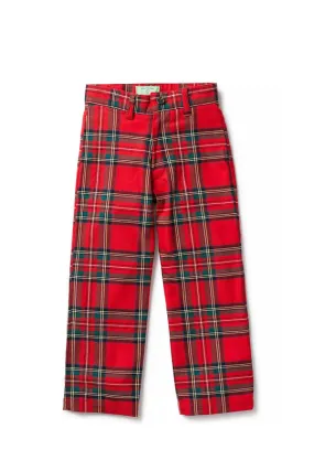 Castaway Boys Port Pant Stretch Twill Royal Stewart Tartan Plaid