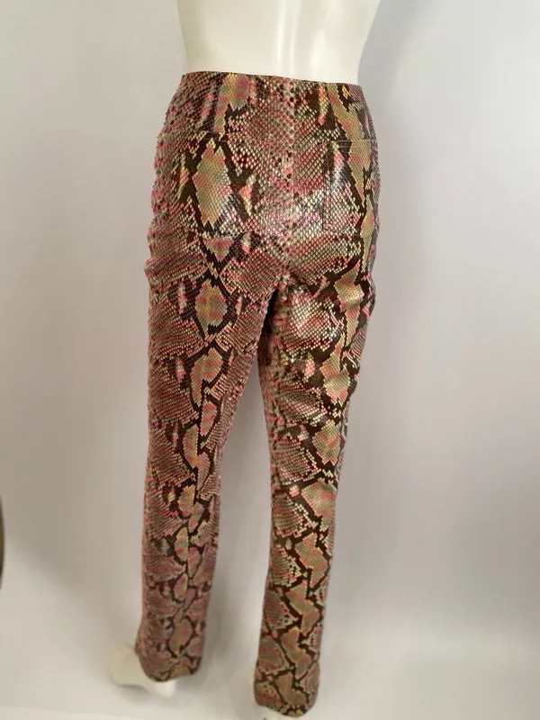 Chanel 00T, 2000 Transition Collection Multicolor Python Snakeskin Pants Trousers FR 38 US 4/6