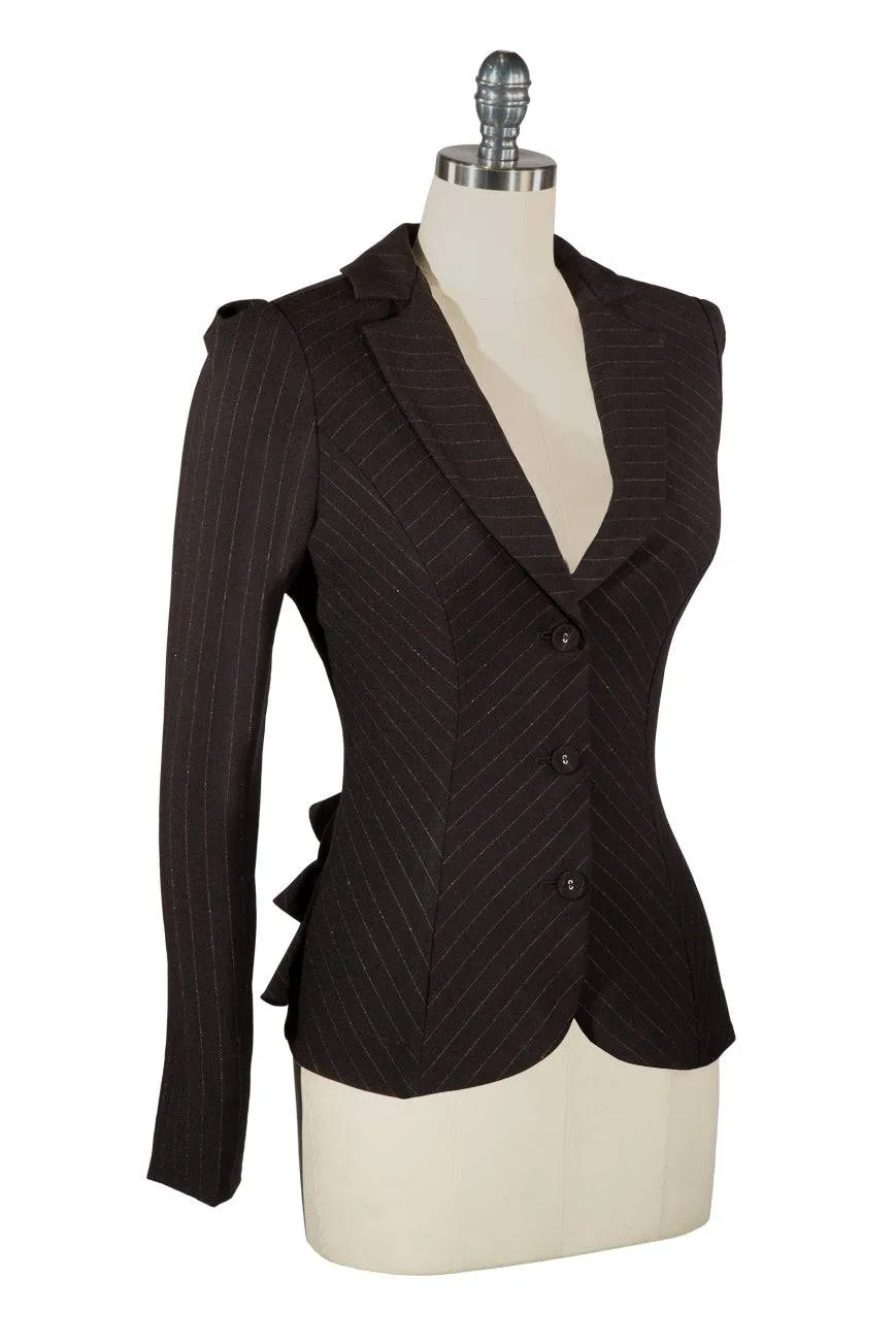 D'Amour Pinstripe Bustle Jacket