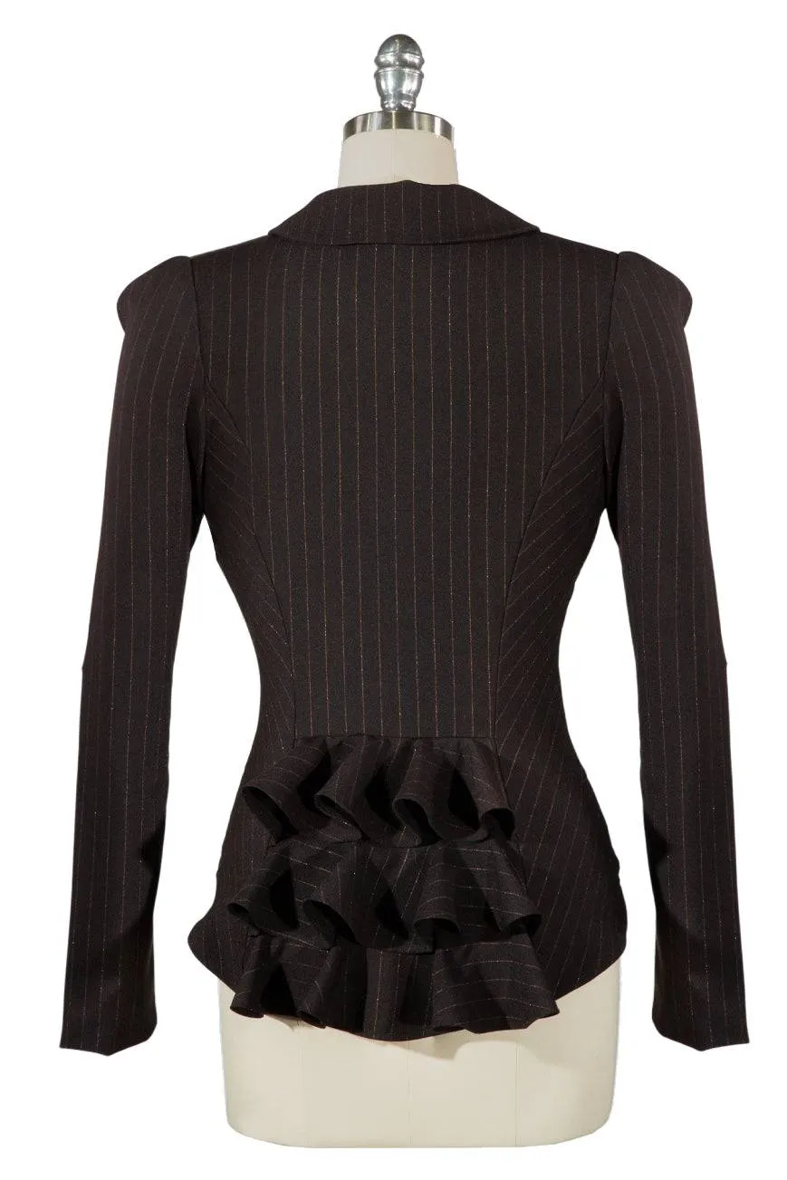 D'Amour Pinstripe Bustle Jacket