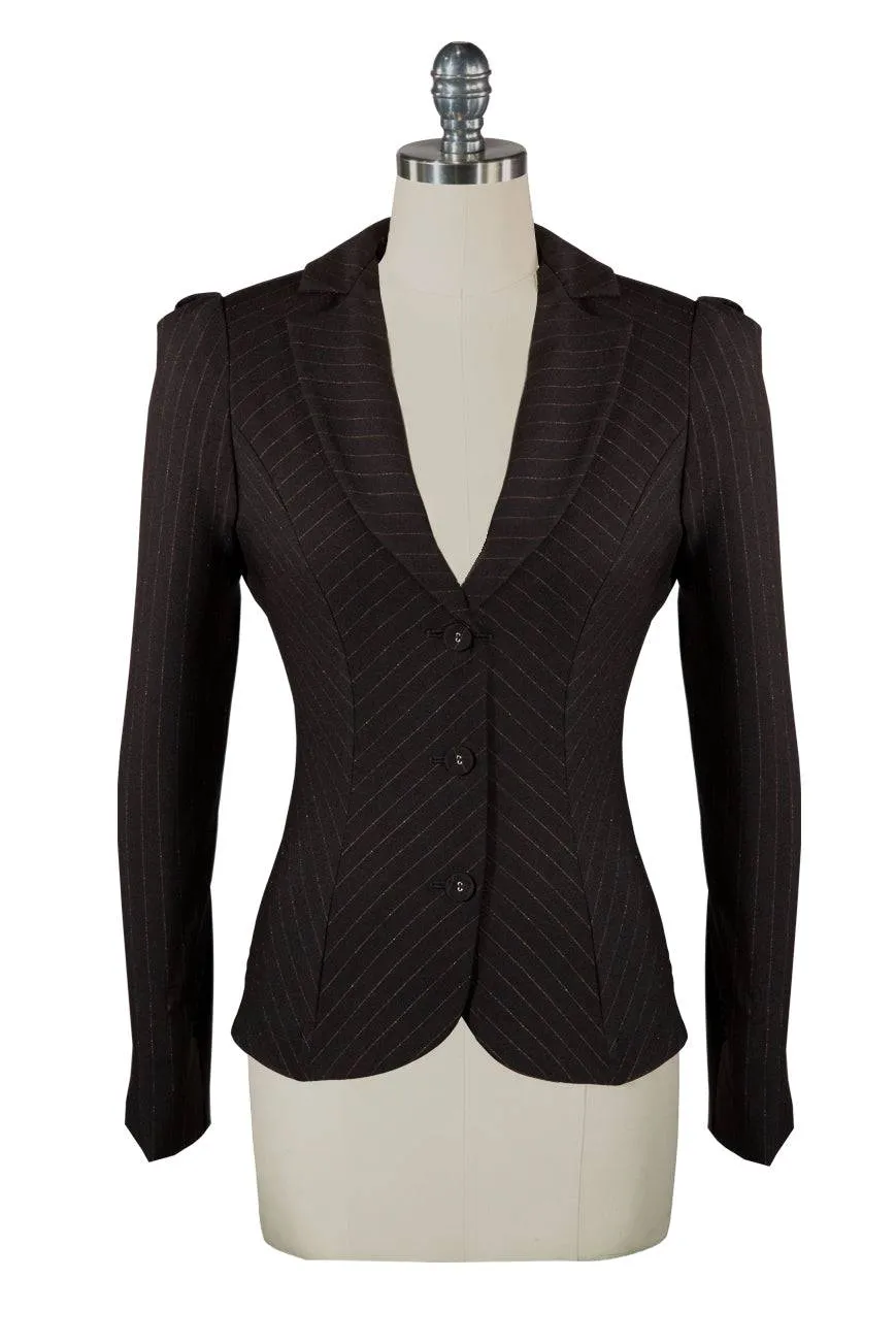 D'Amour Pinstripe Bustle Jacket