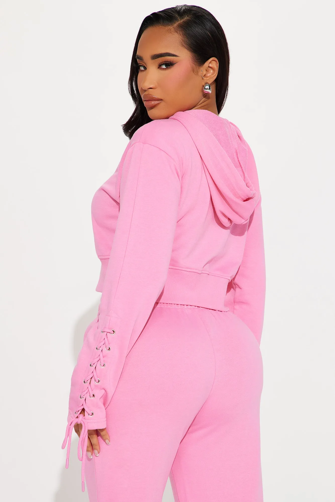 Day Dreamer Lounge Zip Up Hoodie - Pink