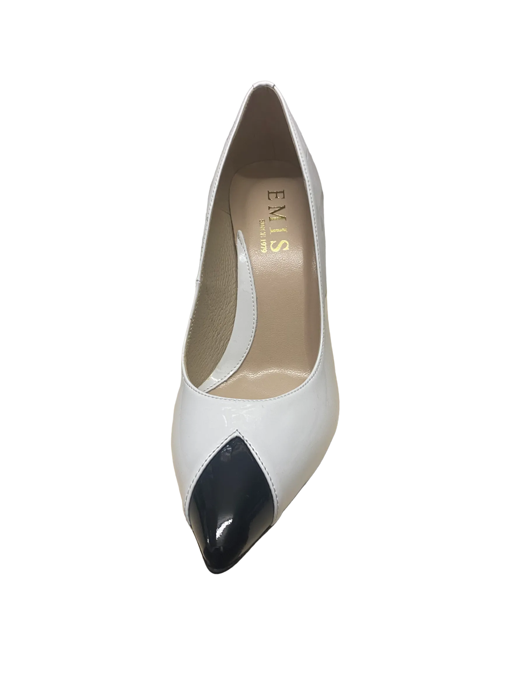 Black and White Heeled Shoe from EMIS: Stylishly Monochrome High-Heel Footwear