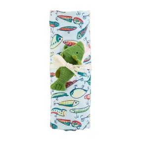 Fishing Lures Swaddle and Rattle Set