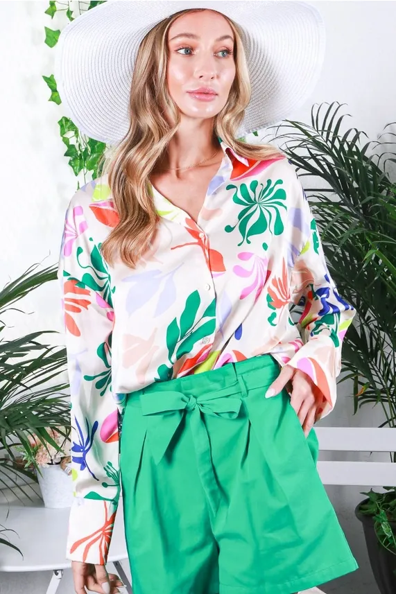 Floral Tropical Printed Blouse