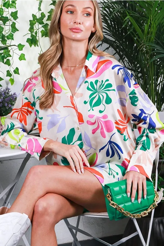 Floral Tropical Printed Blouse