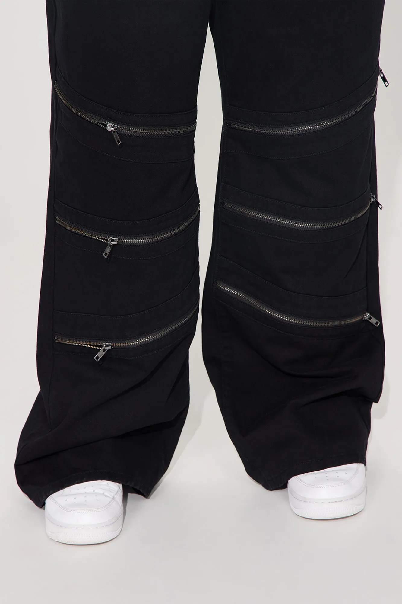 Got Me Zippered Wide Leg Pant - Black