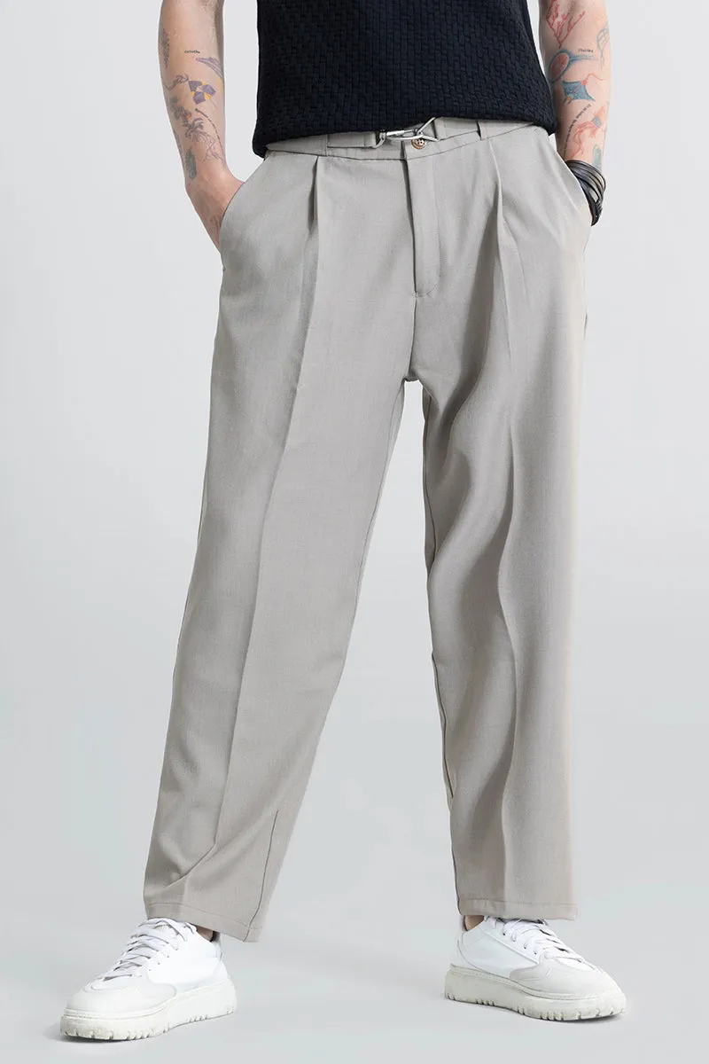 Hooked Light Grey Korean Pant