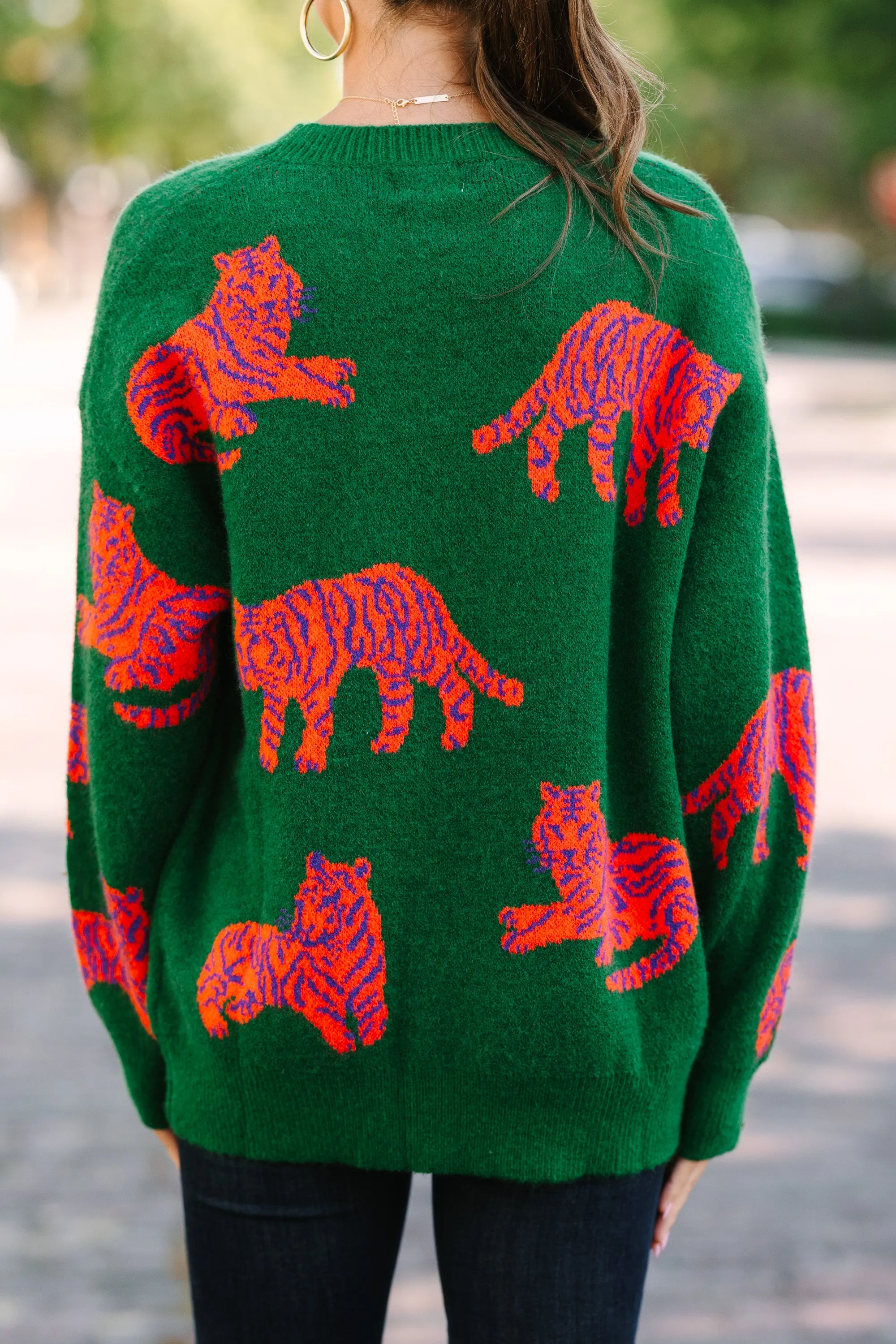 It's All Clear Green Tiger Sweater