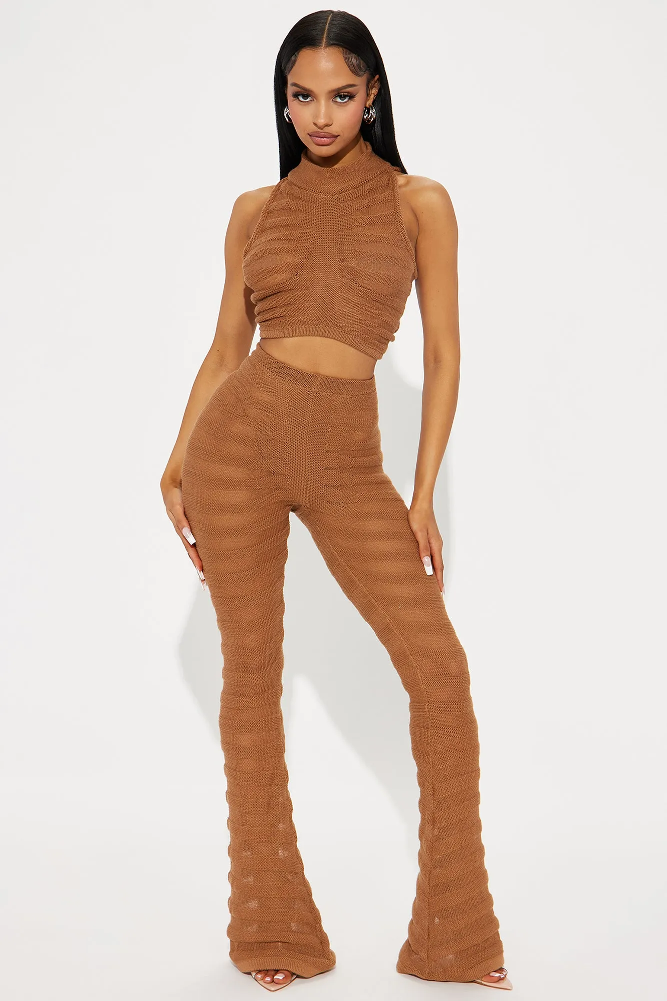 Key West Sheer Pant Set - Mocha