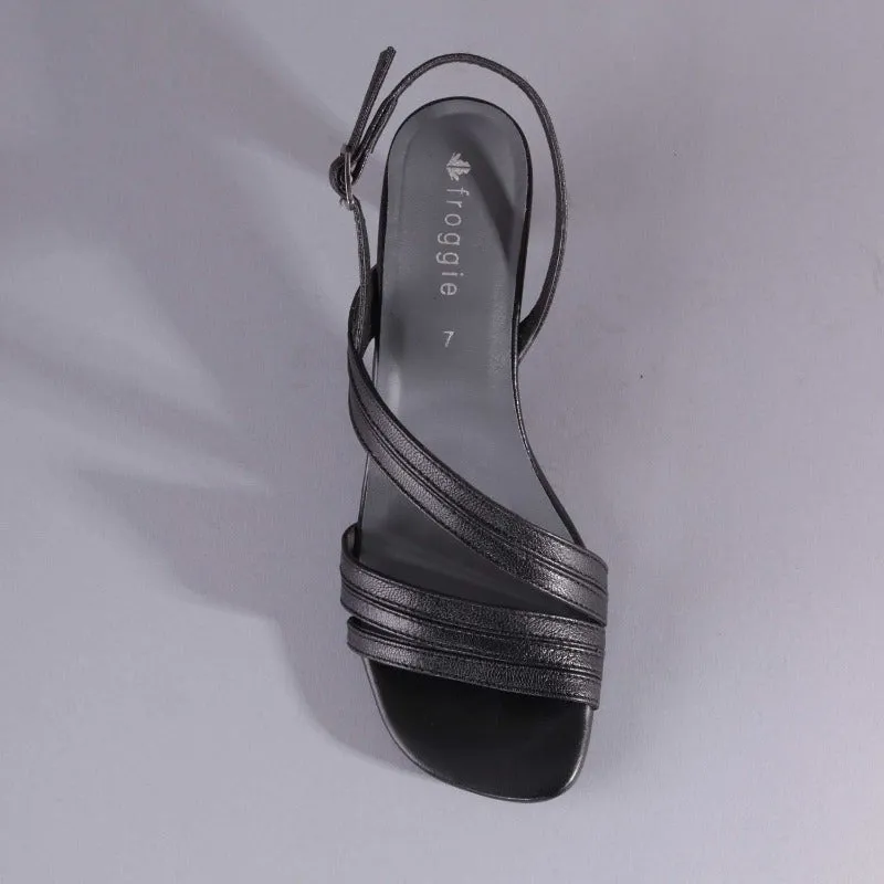 Mid Heel Slingback Sandal in Black - 12311