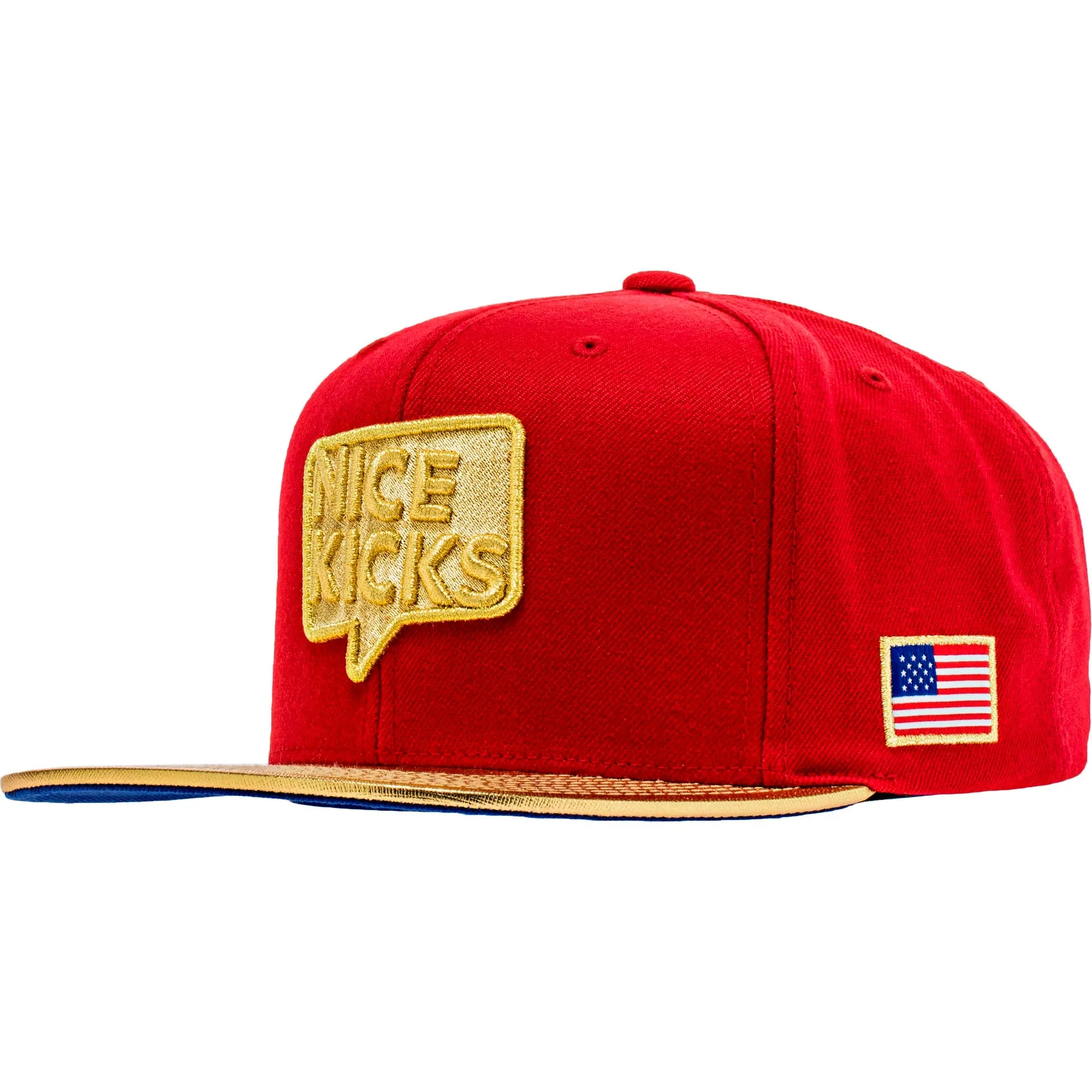 Nice Kicks X Mitchell & Ness USA Snapback Mens Hat - Red/Gold