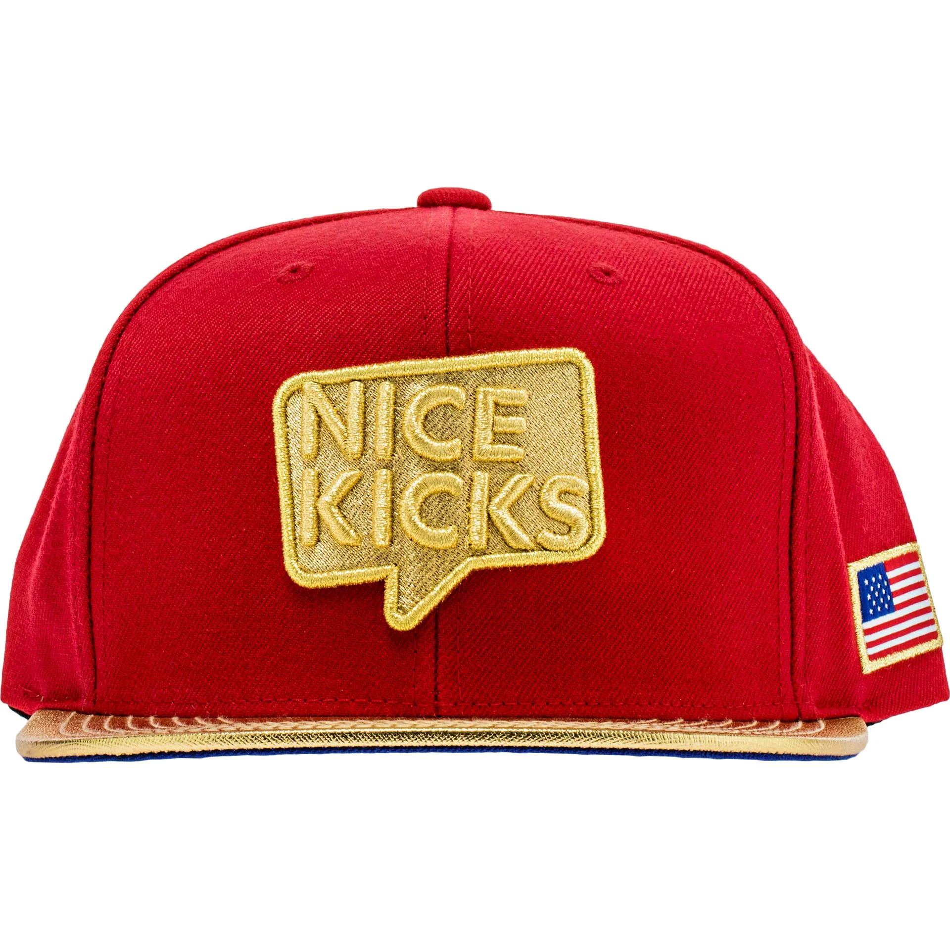 Nice Kicks X Mitchell & Ness USA Snapback Mens Hat - Red/Gold