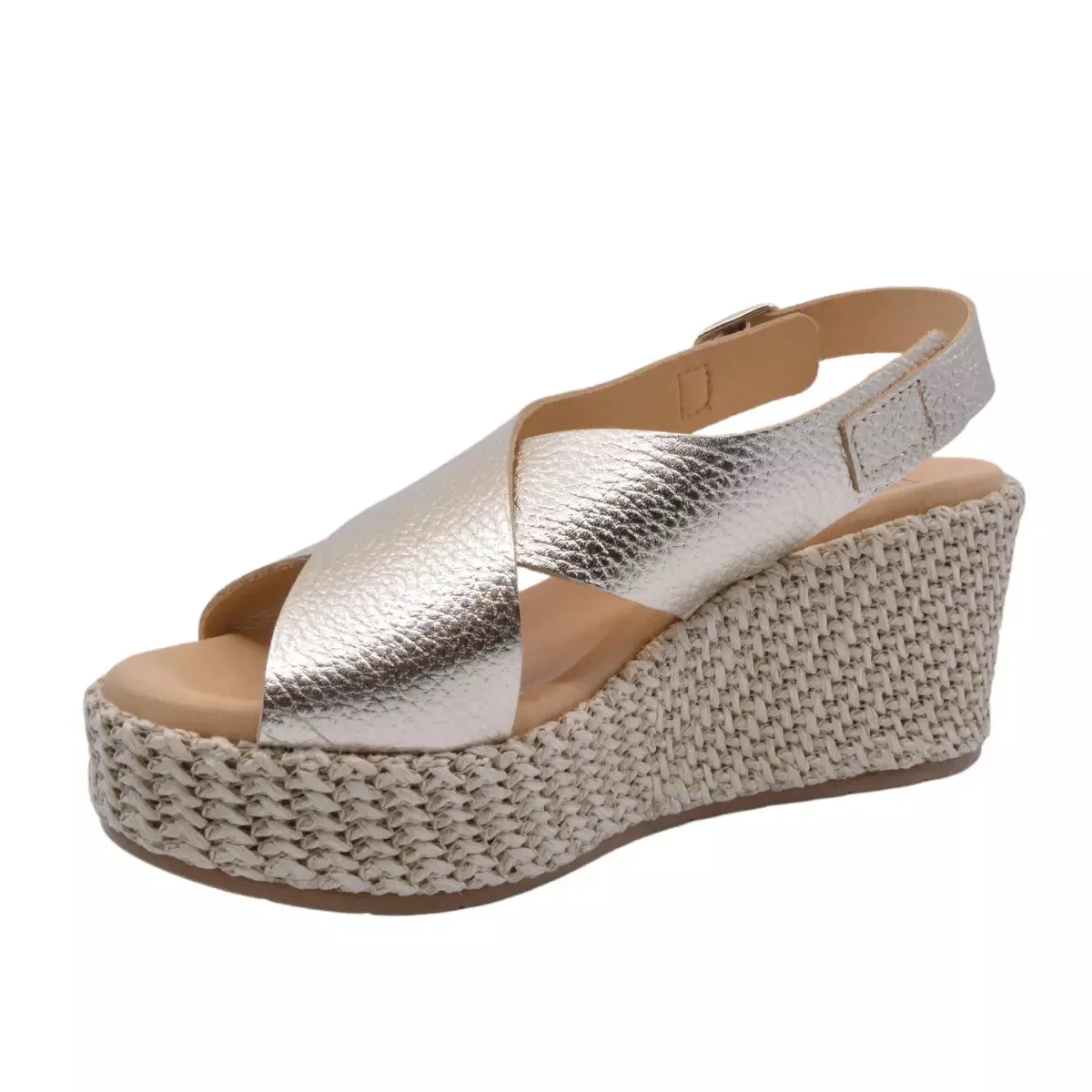 Pitillos Espadrille Wedge Sandal Gold