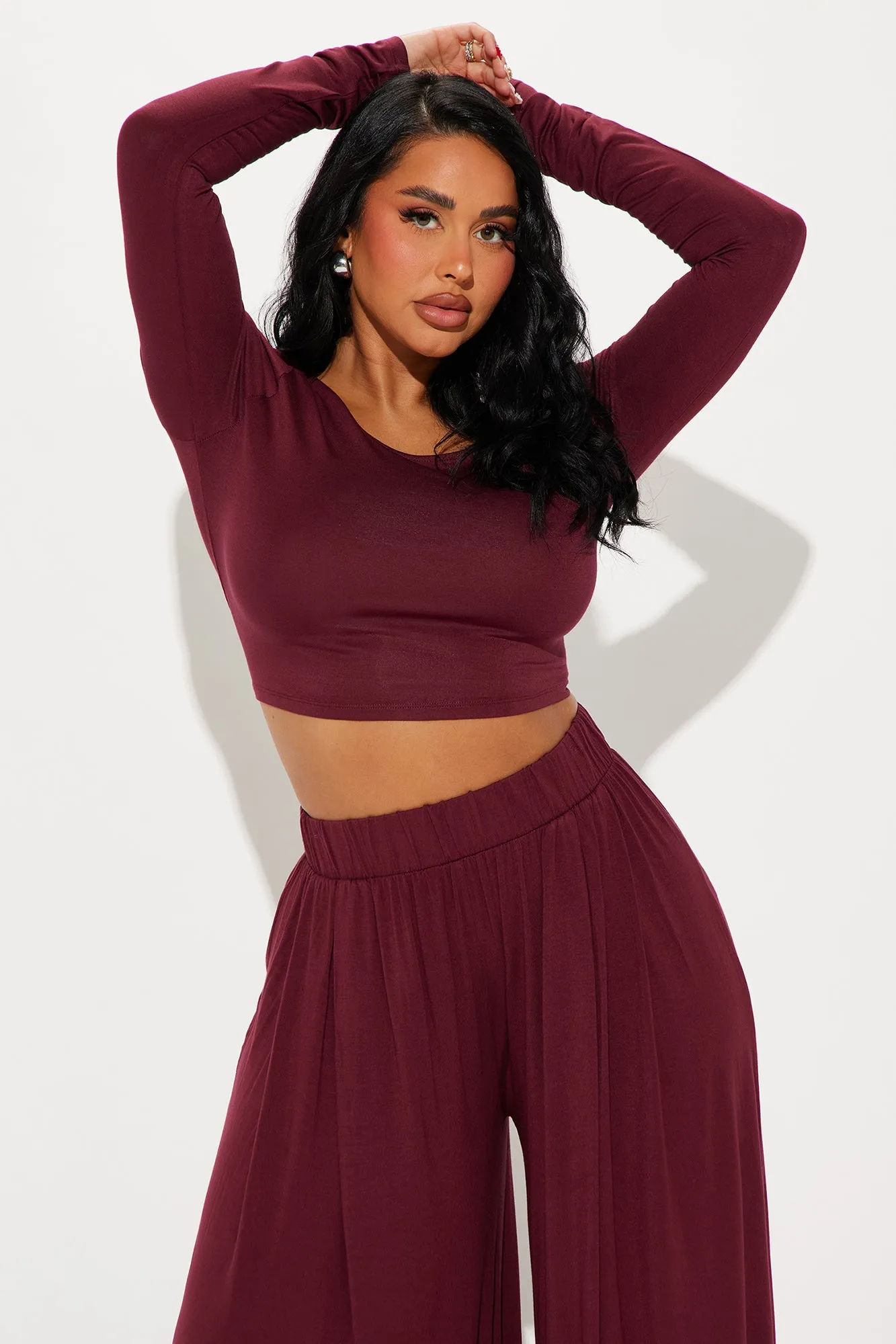 Robyn Pant Set - Burgundy