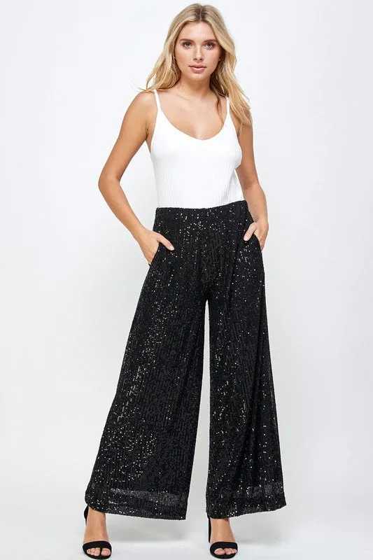 Sequin Wide Leg Pant Palazzo