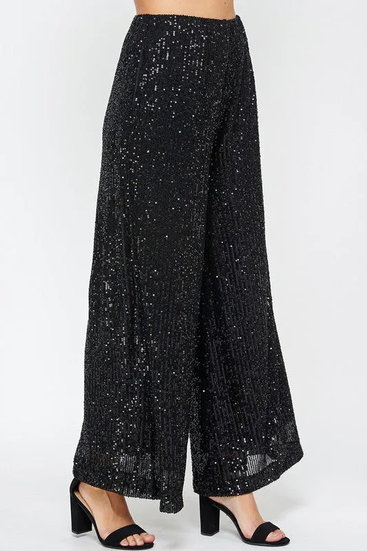 Sequin Wide Leg Pant Palazzo