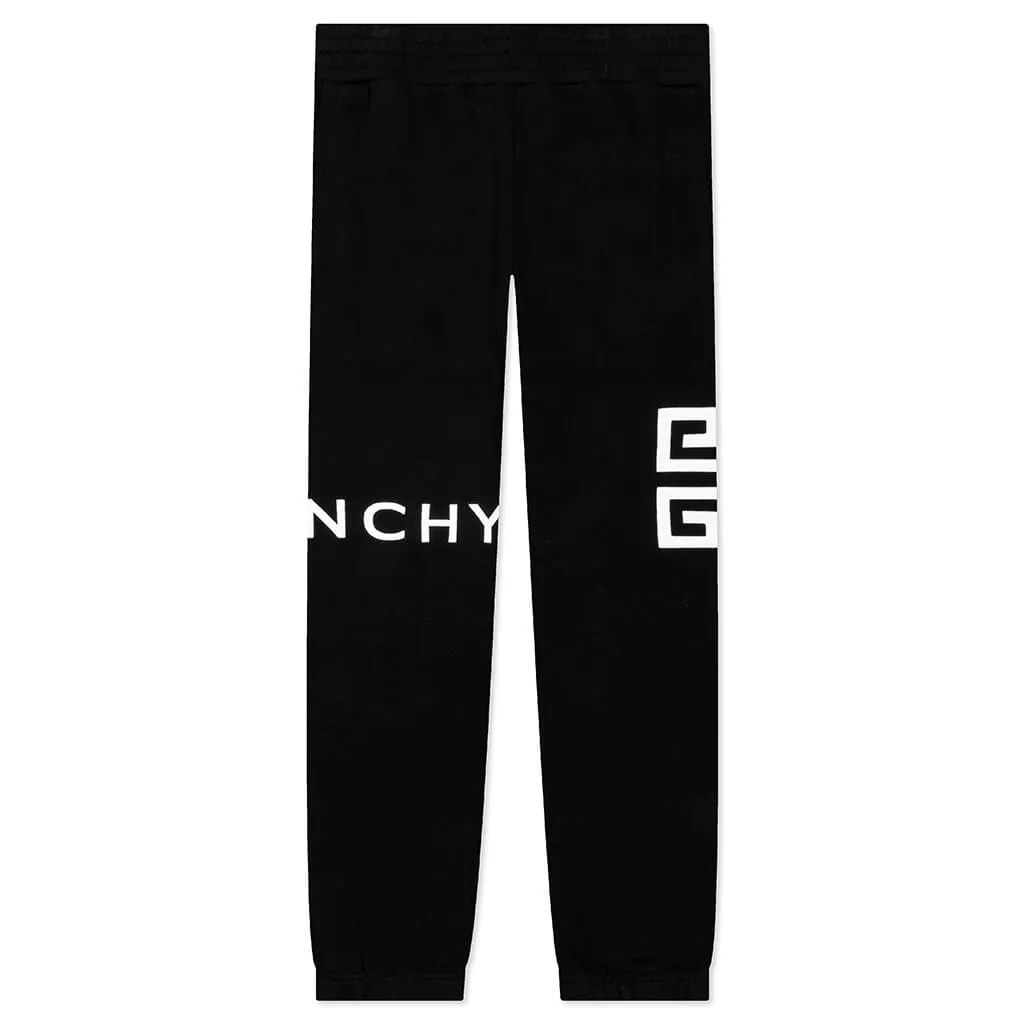 Slim Fit Embroidered Trousers - Black