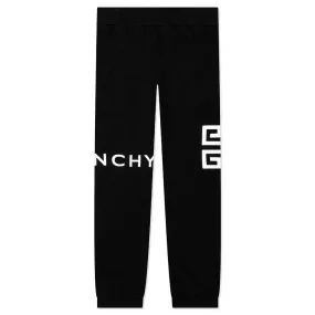 Slim Fit Embroidered Trousers - Black