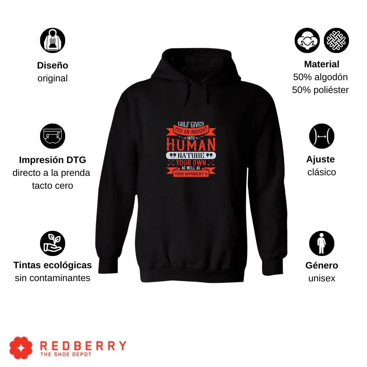 Sudadera Hombre  Hoodie Golf Deporte Frases 014