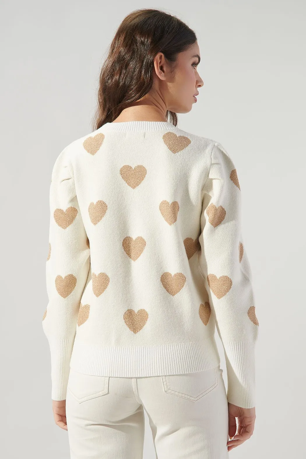 Sweetheart Sweater White/Gold