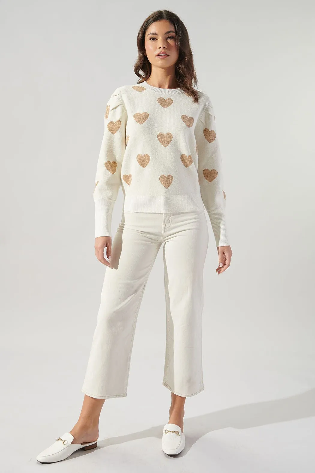 Sweetheart Sweater White/Gold