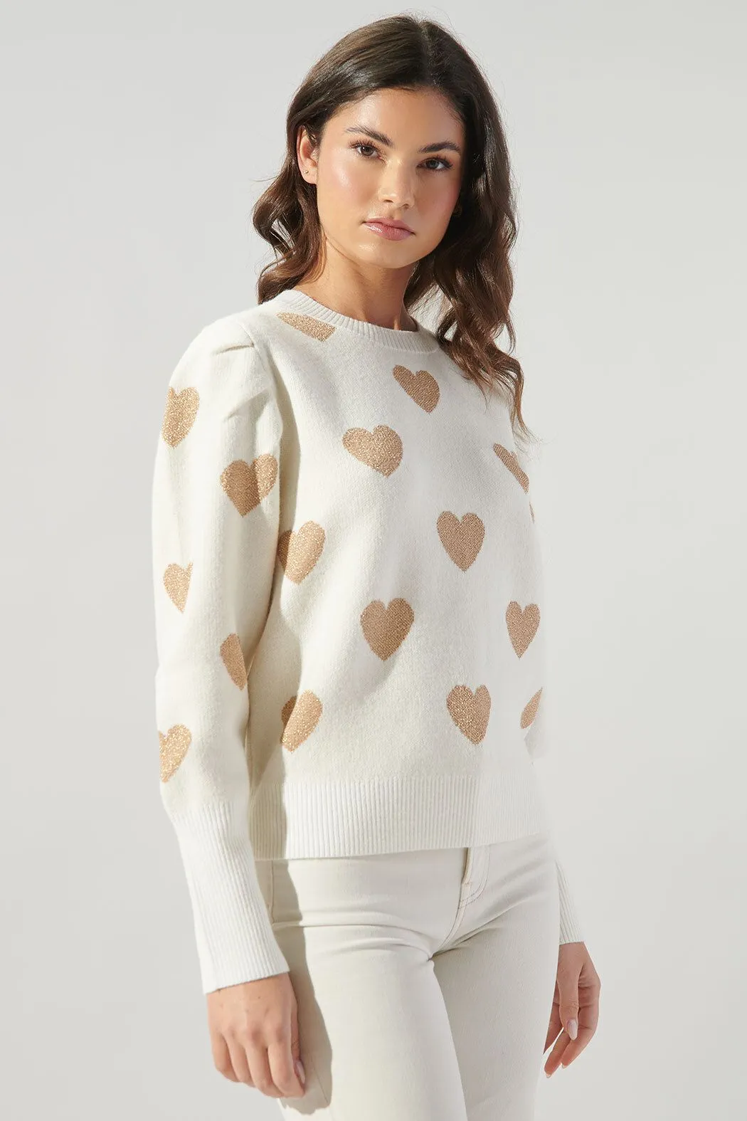 Sweetheart Sweater White/Gold