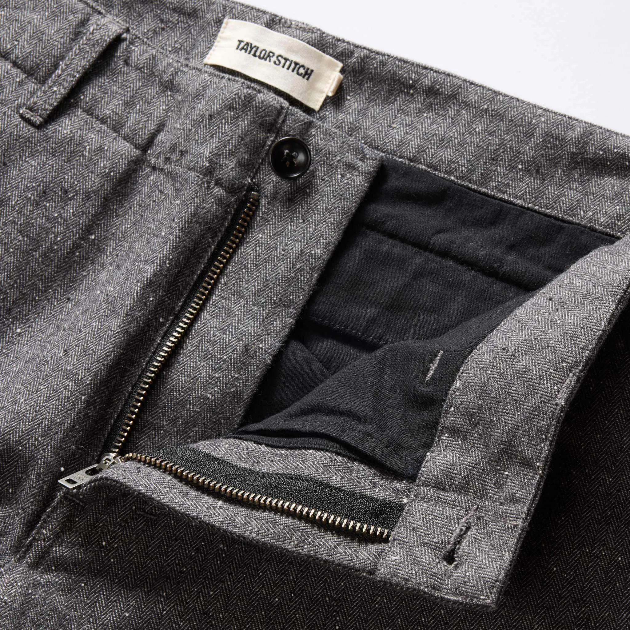 The Carnegie Pant in Granite Herringbone