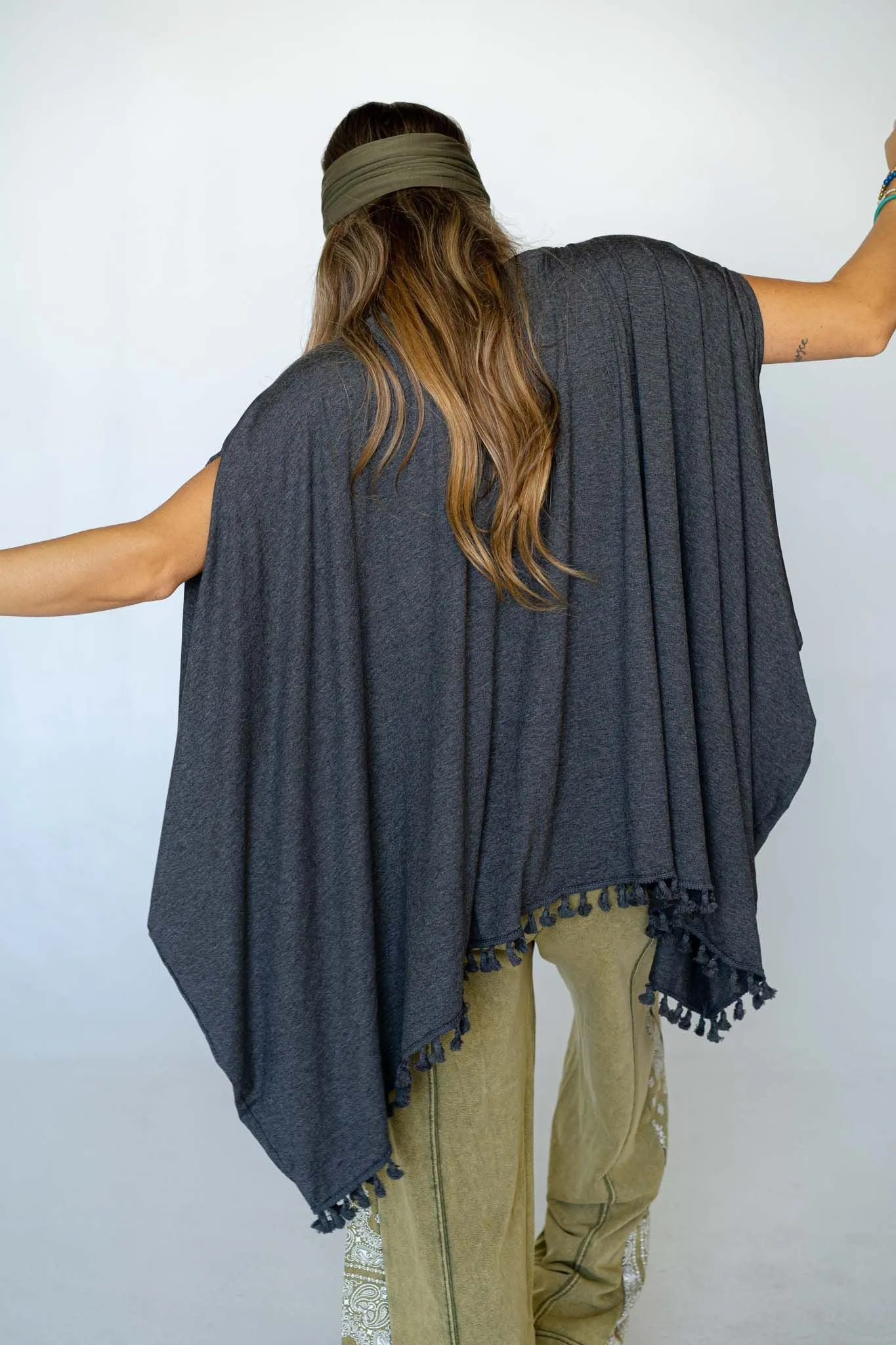 The Wren Tassel Tunic - Charcoal